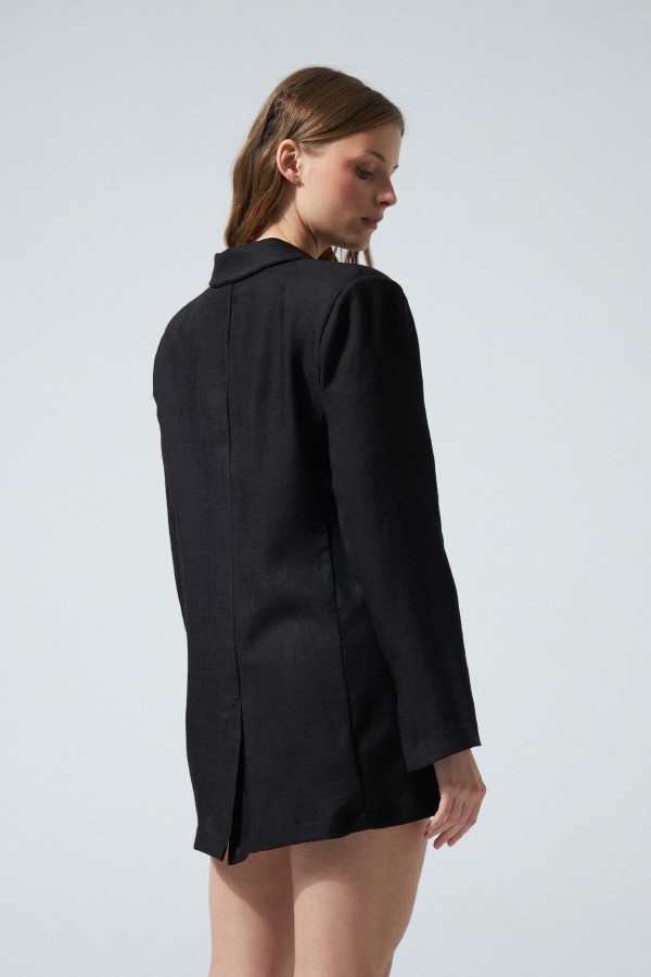 LINEN JACKET BLACK - 3