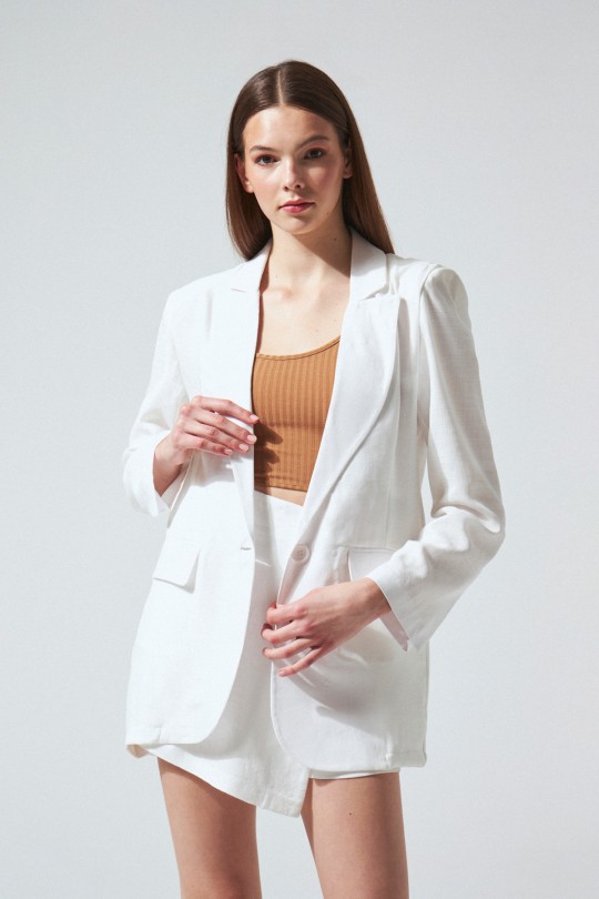 LINEN JACKET WHITE 