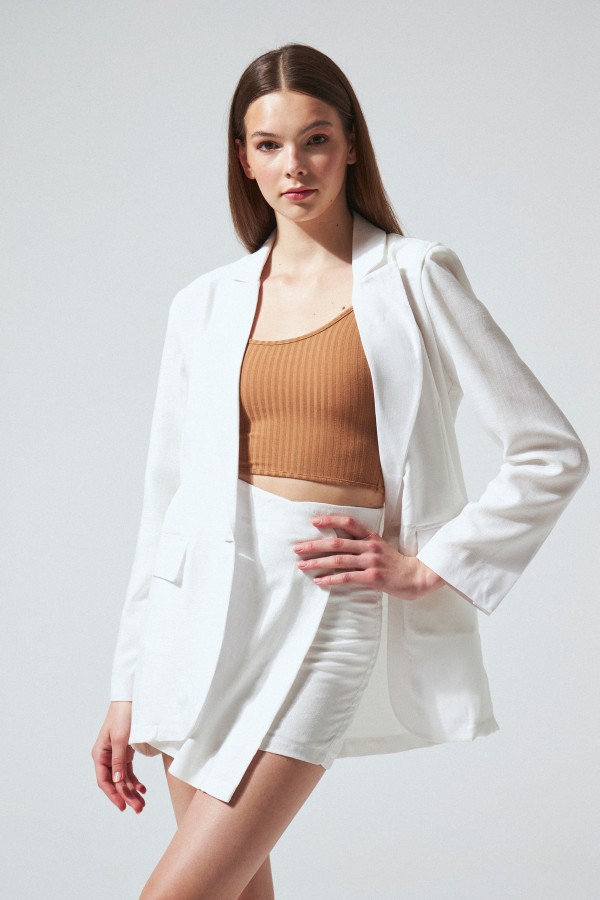 LINEN JACKET WHITE - 2