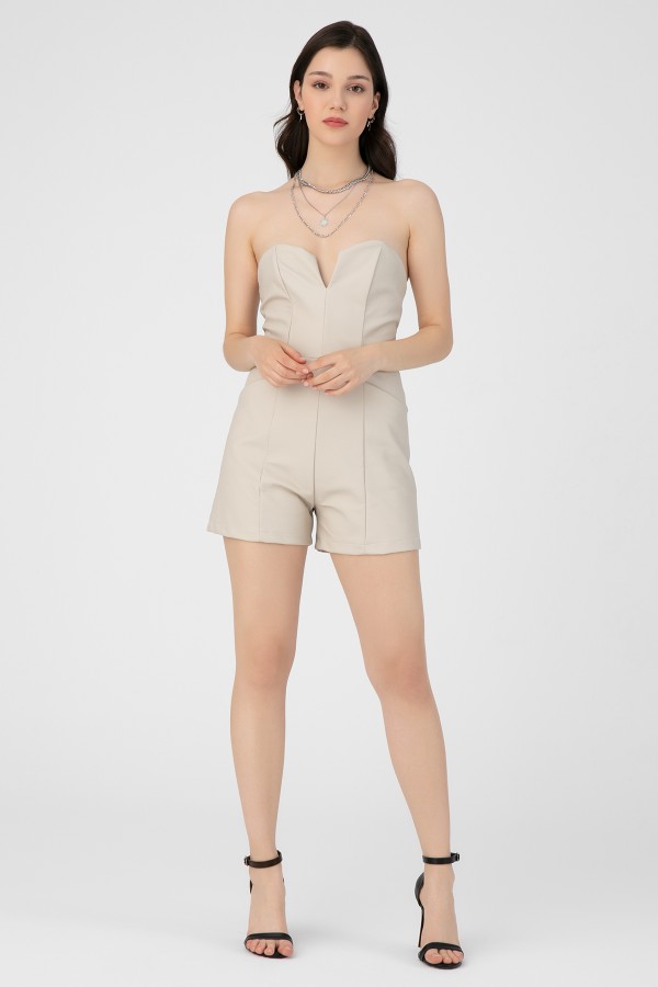LINING BACK LEATHER JUMPSUIT - 1