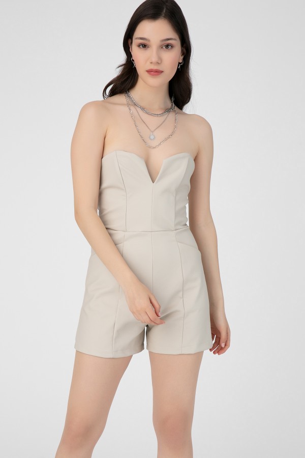 LINING BACK LEATHER JUMPSUIT - 2