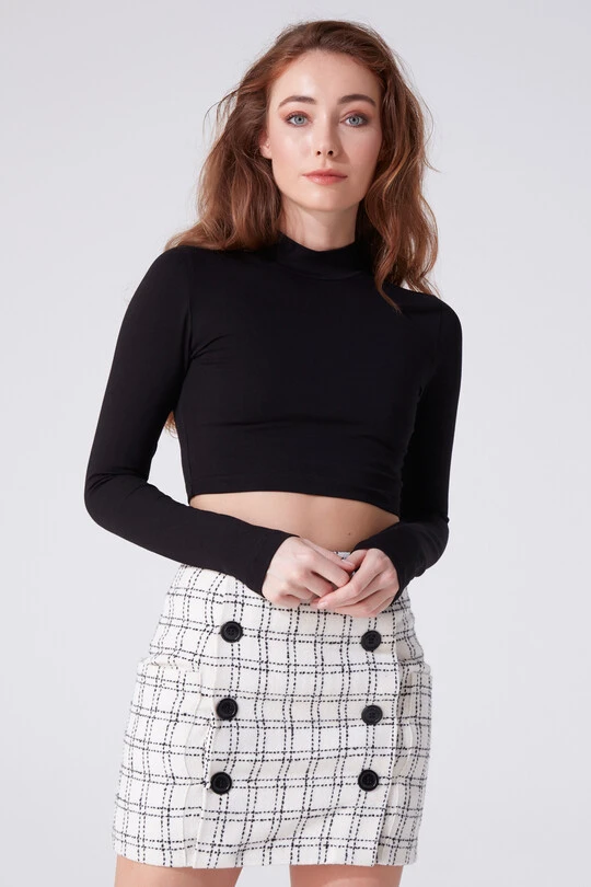 BLACK LONG SLEEVE STRAIGHT BODY - 1