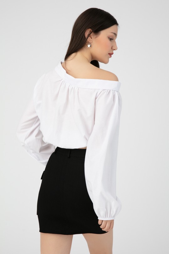 BERFUĞ KIRAN - LOW SHOULDER ELASTIC BLOUSE (1)