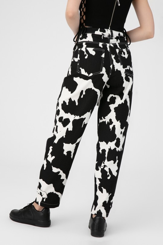 MILA PRINT DENIM TROUSERS - 3