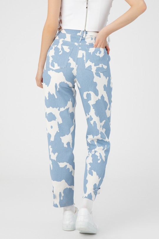 MILA PRINT DENIM TROUSERS - 3