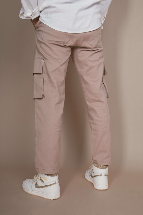 MINK CARGO POCKET TROUSERS - 4