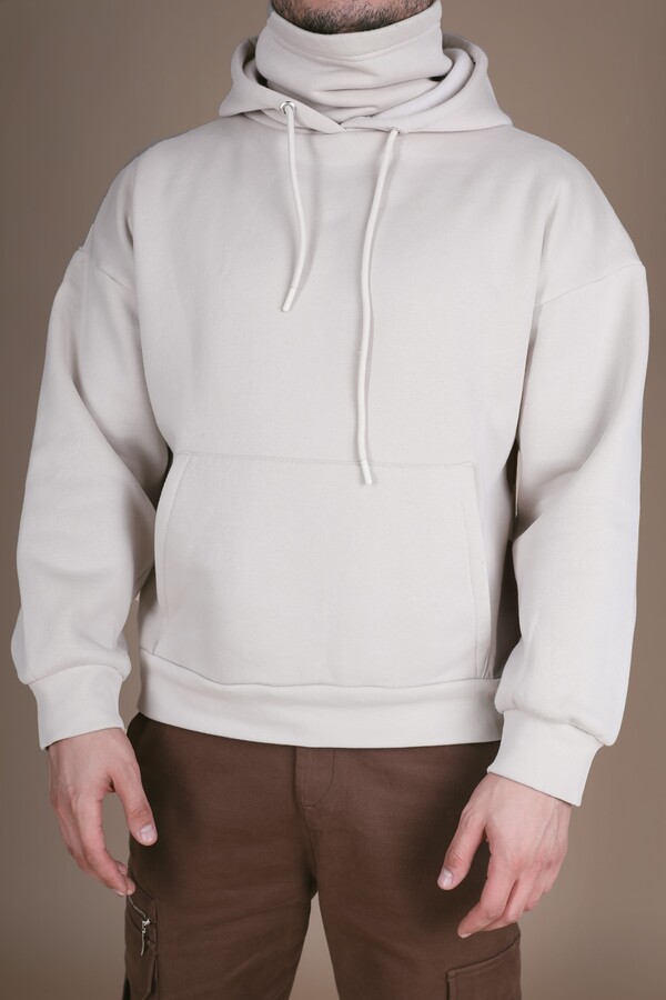 MINK THREE-THREAD KANGAROO POCKET SWEATSHIRT - 4