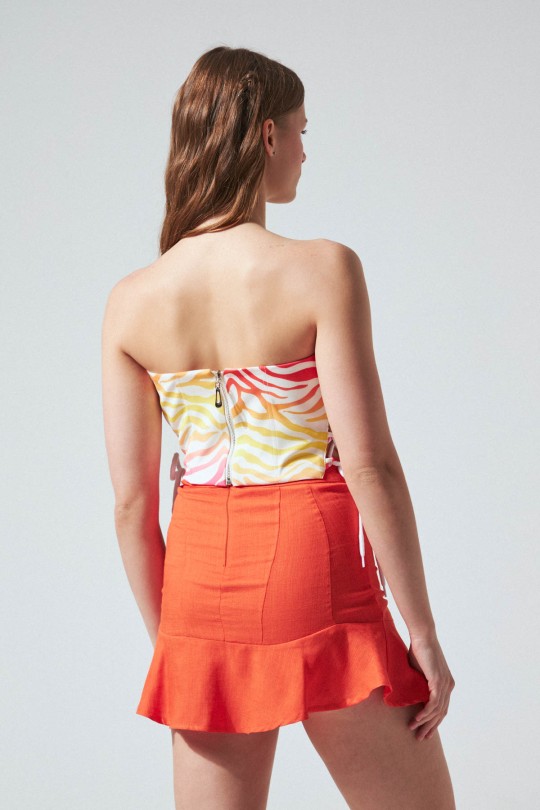 MUKTI-PİECE-SHİRT-WITH-SHORTS-ORANGE - 3