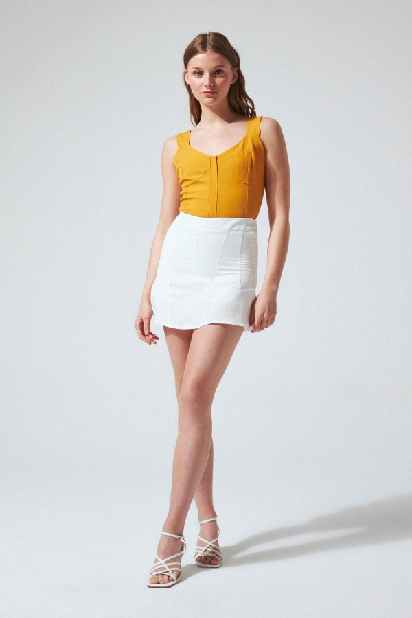 MULTI-PIECE SKIRT WITH SHORTS WHITE - 1