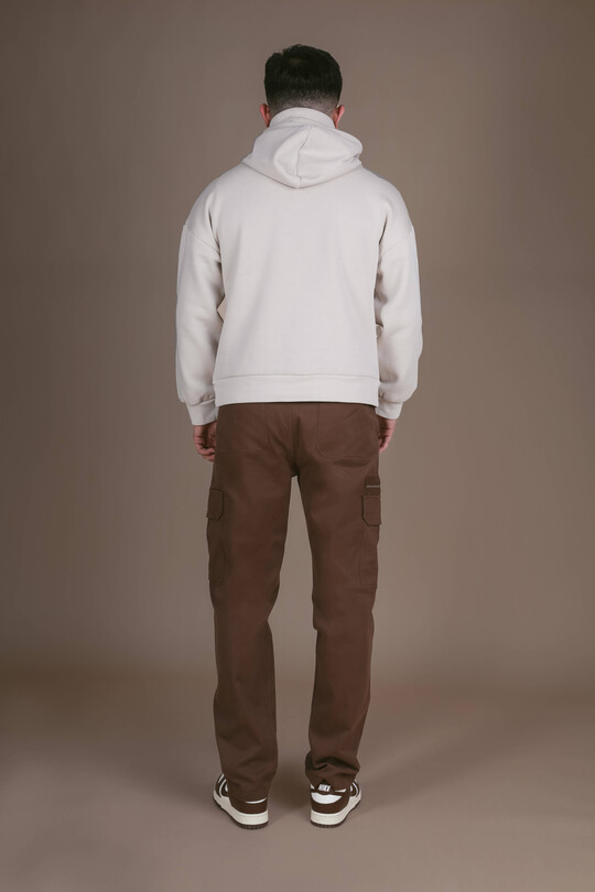 Nerz-Sweatshirt mit drei Fäden und Känguru-Taschen - 5