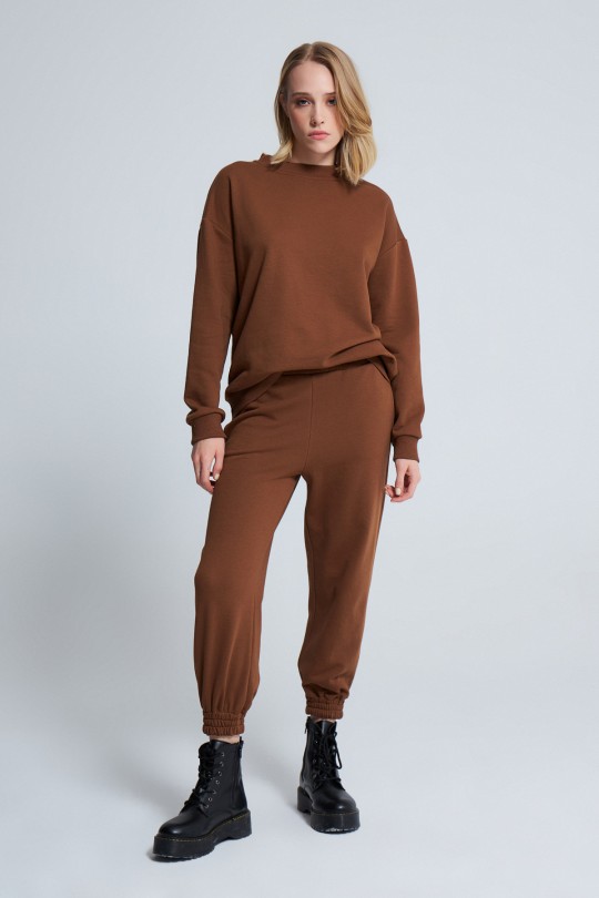 OVERSIZE SWEATSHIRT BROWN - 3