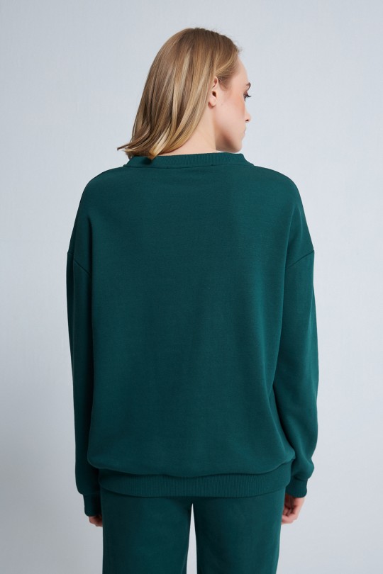 OVERSIZE SWEATSHIRT DARK GREEN - 3