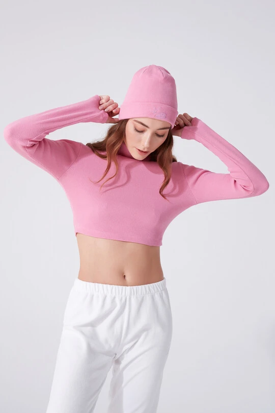 BERFUĞ KIRAN - PEMBE NAKIŞ DETAYLI BOĞAZLI CROP (1)