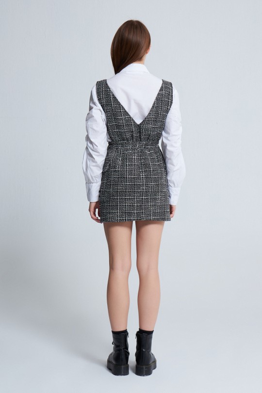 PLAID GILE DRESS BLACK/WHITE - 3