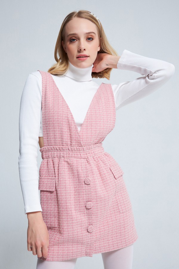 PLAID GILE DRESS PINK/WHITE - 2