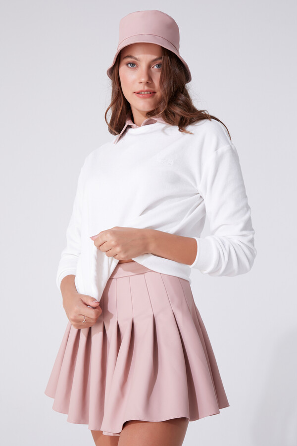 PLEATED LEATHER MINI SKIRT PUDRA - BERFUĞ KIRAN