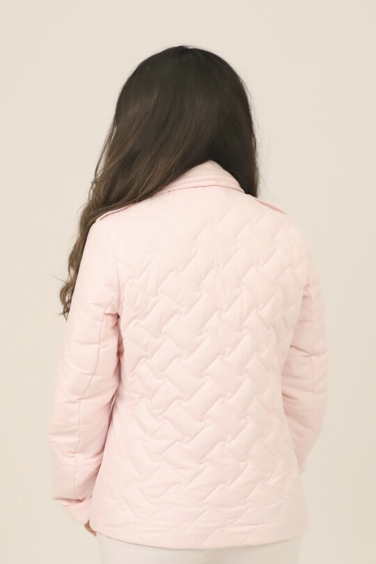 POWDER BUTTON DETAIL QUILTED COAT - 3