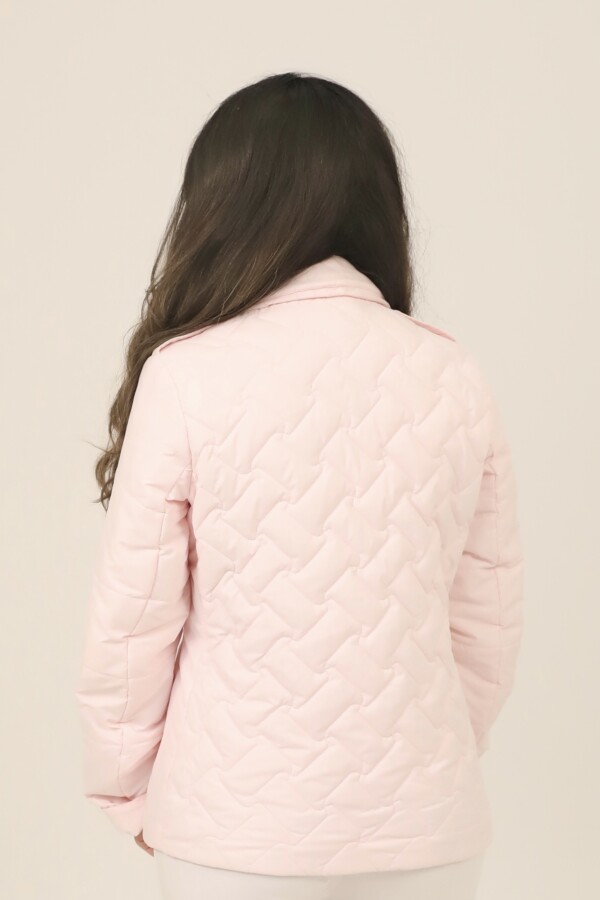 POWDER BUTTON DETAIL QUILTED COAT - 3