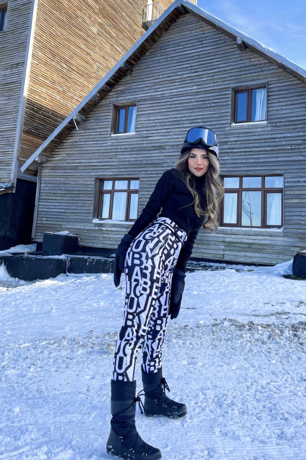 PRINTED HIJAB SKI PANTS - 3