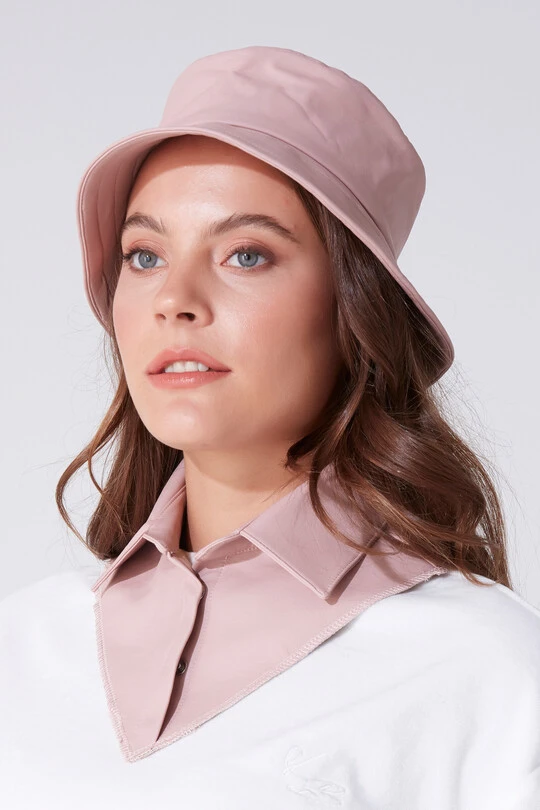 Puderfarbener Lederkragen mit Druckknöpfen - 2