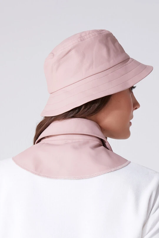 Puderfarbener Lederkragen mit Druckknöpfen - 3