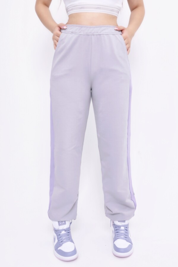 PURPLE/LILA TRACKSUIT BOTTOMS WITH ELASTIC ANKLE AND POCKETS - 3