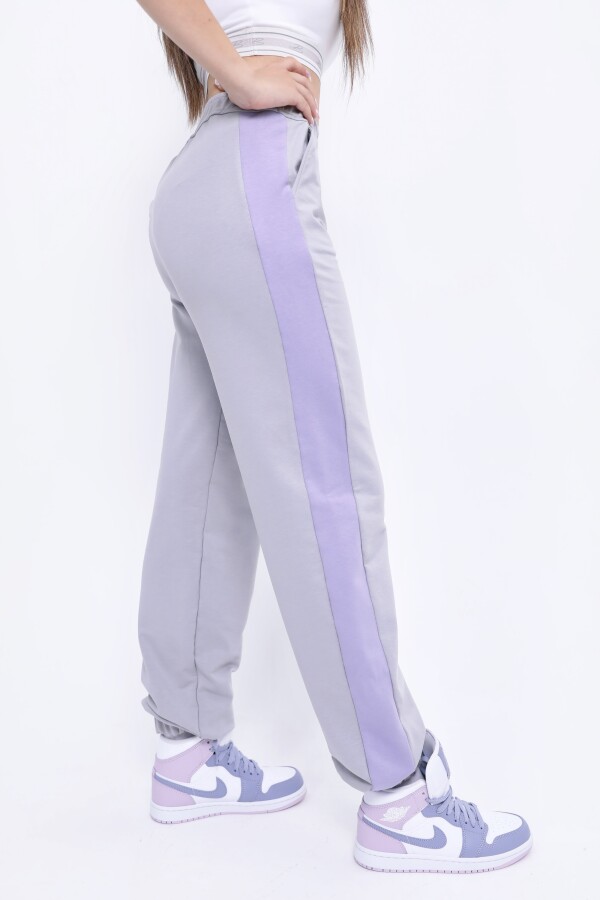 PURPLE/LILA TRACKSUIT BOTTOMS WITH ELASTIC ANKLE AND POCKETS - 4