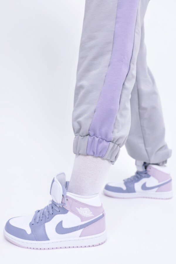 PURPLE/LILA TRACKSUIT BOTTOMS WITH ELASTIC ANKLE AND POCKETS - 6