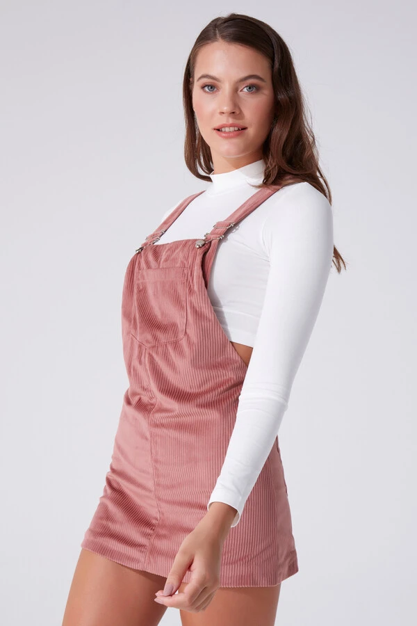 Rosa Samt-Jumperkleid - 2