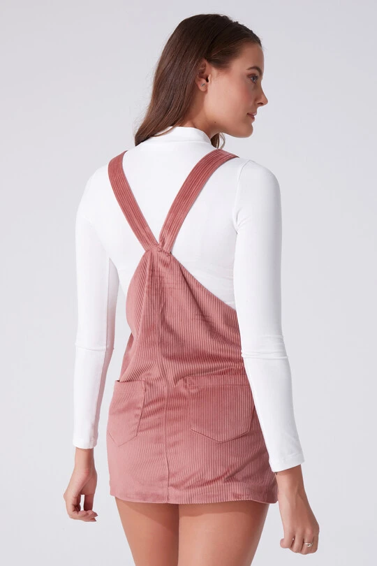 Rosa Samt-Jumperkleid - 3