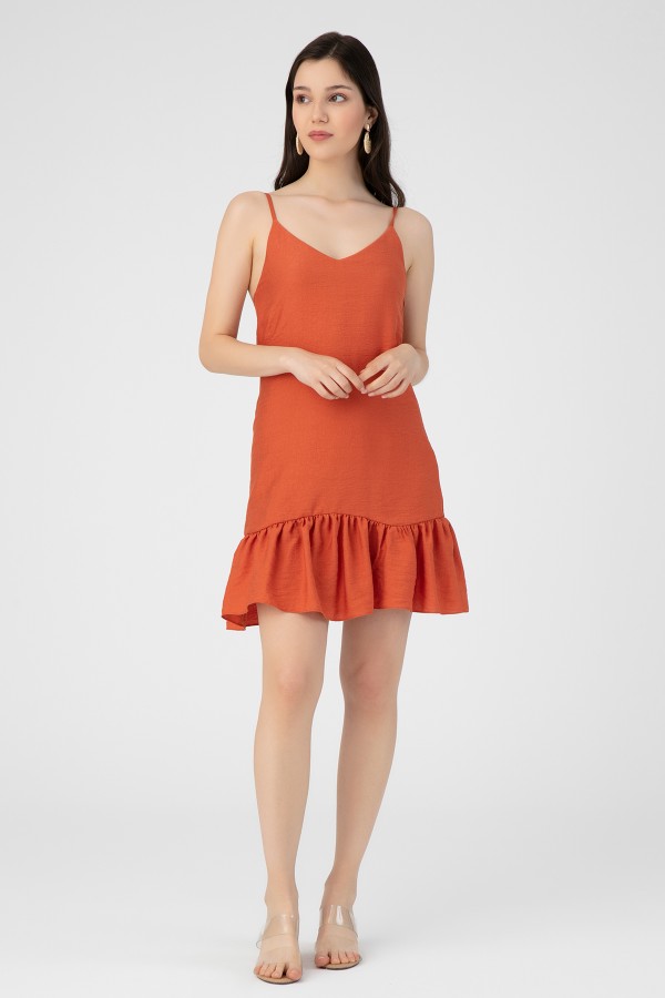 RUFFLED HANGING SALAS SHORT DRESS - 3