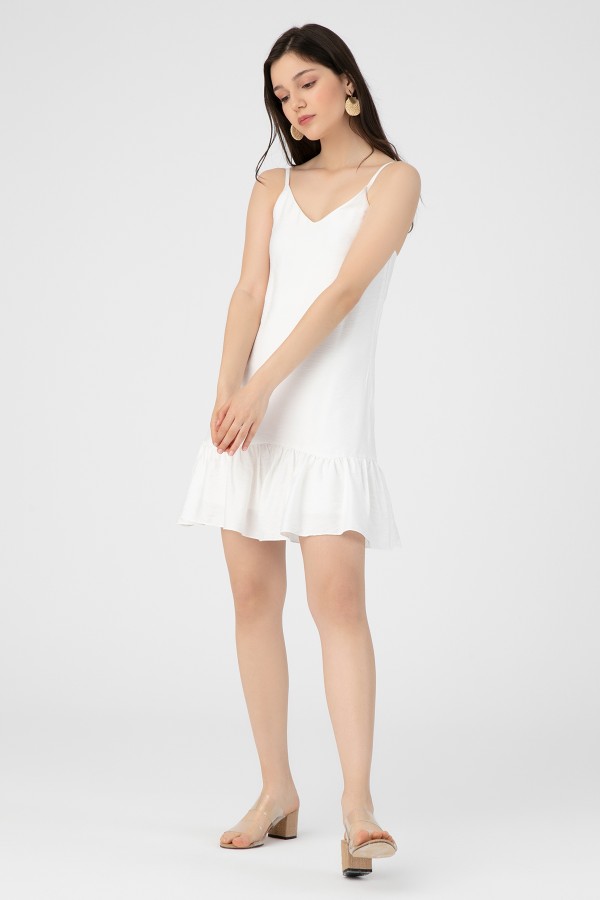 RUFFLED HANGING SALAS SHORT DRESS - 2