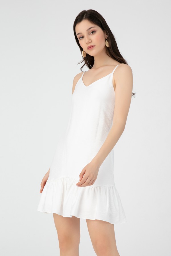 RUFFLED HANGING SALAS SHORT DRESS - 1