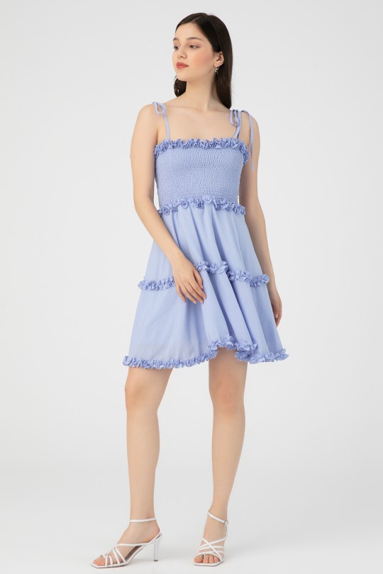 RUFFLED MINI DRESS 