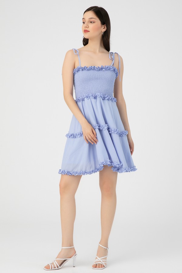 RUFFLED MINI DRESS - 1