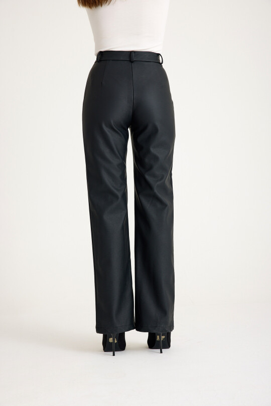 SCHWARZE LEDERHOSE MIT VORDERNAHT - 5