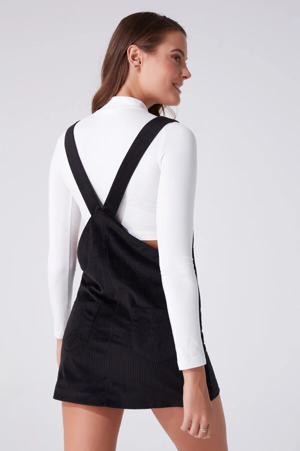 SCHWARZES SAMTTRÄGERKLEID - 3