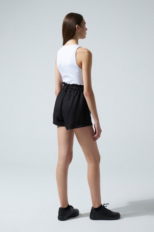 SHARP SHORTS BLACK WITH ELICK WAIST - 2