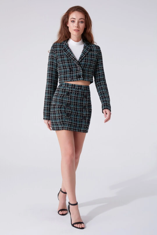 BLUE SHORT JACKET WITH BREAKER COLLAR - 1