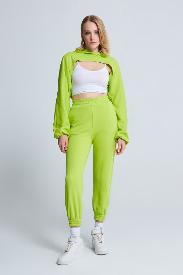  SHORT CROP LIME WITH OPEN FRONT CAP - 1