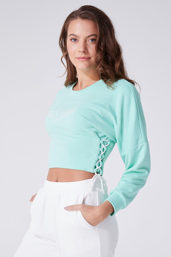 SIDE TIE BICYCLE COLLAR LONG SLEEVE SWEAT - BERFUĞ KIRAN