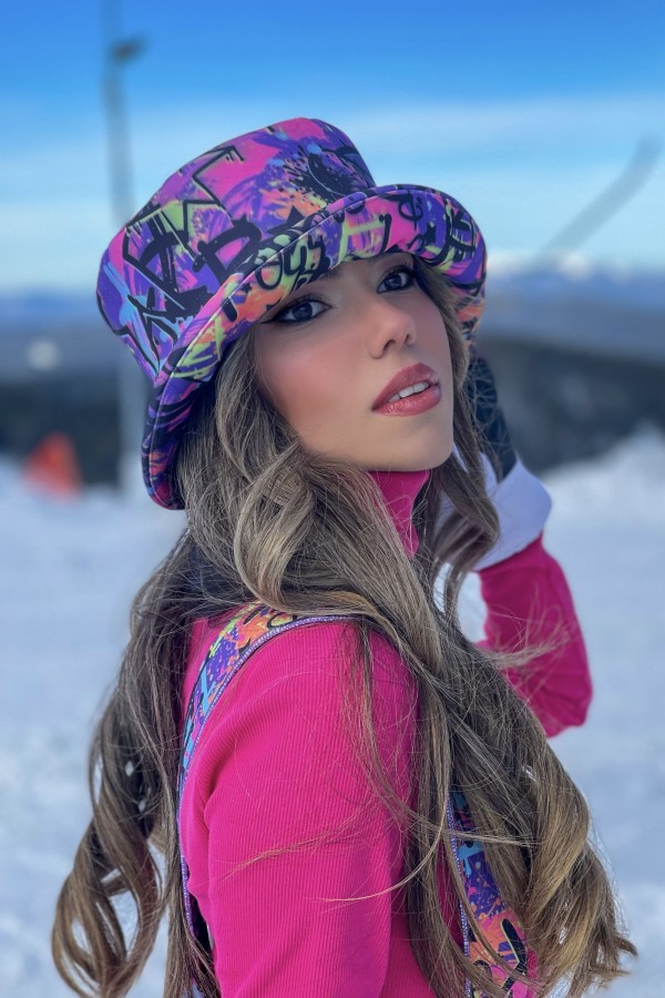 SOFTSHELL BUCKET HAT PURPLE PATTERNED - 1