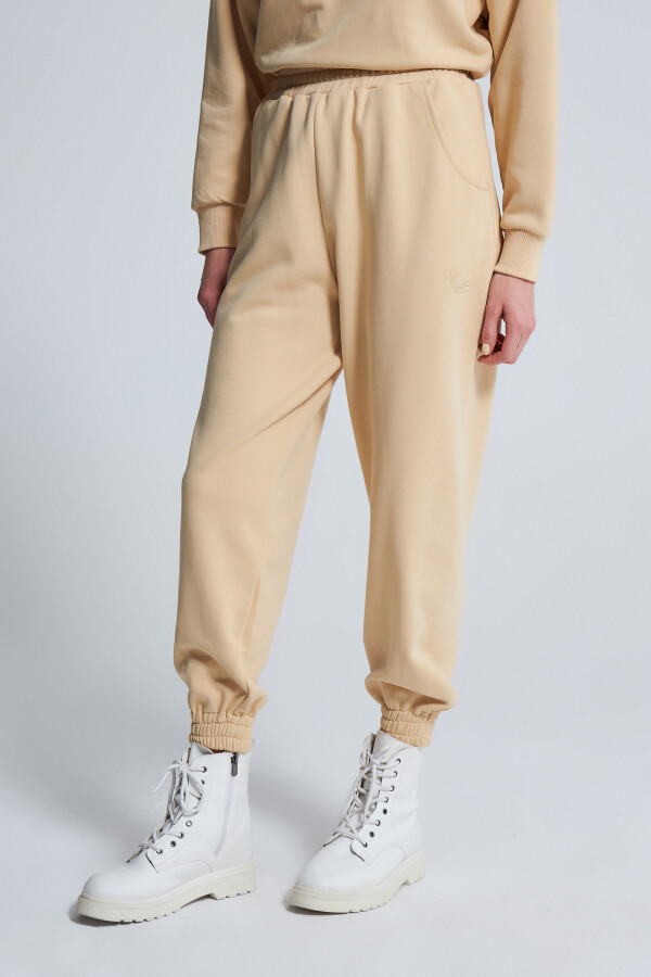 TAUPE ELASTIC WAIST SWEATPANTS - 3