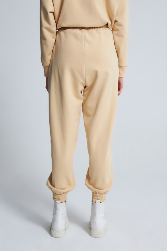 TAUPE ELASTIC WAIST SWEATPANTS - 4