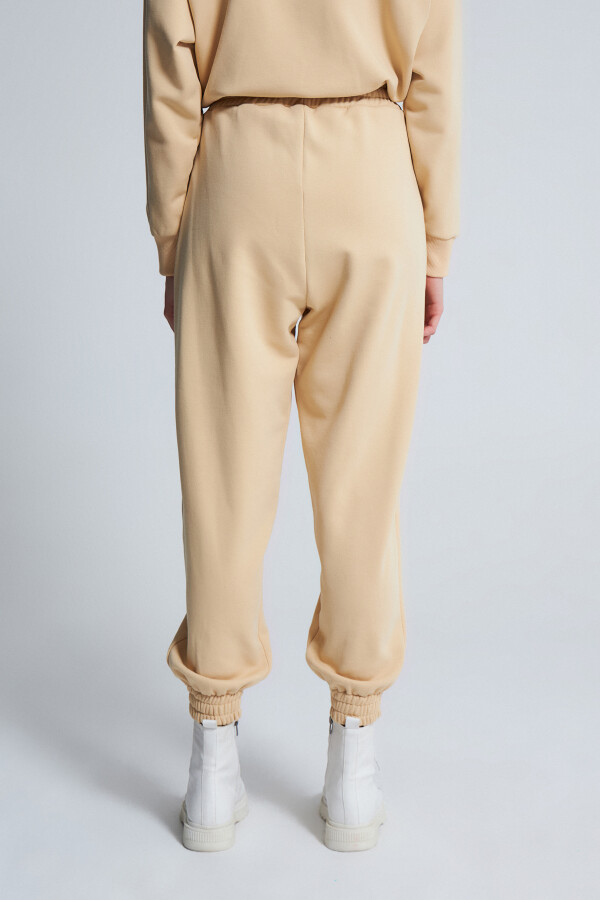 TAUPE ELASTIC WAIST SWEATPANTS - 4