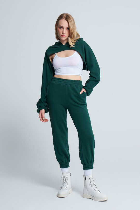 TIRE DETAILED WAIST Sweatpants DARK GREEN 