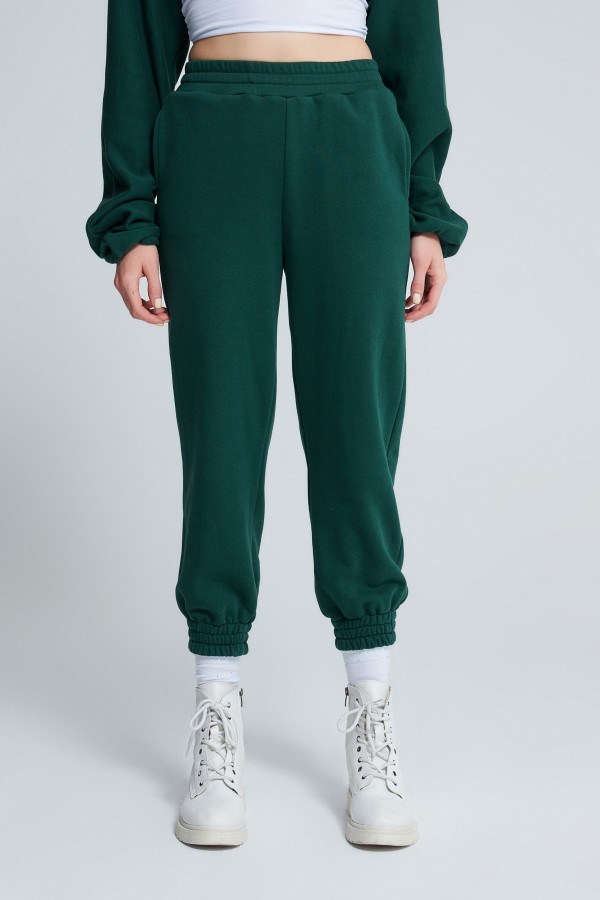 TIRE DETAILED WAIST Sweatpants DARK GREEN - 2