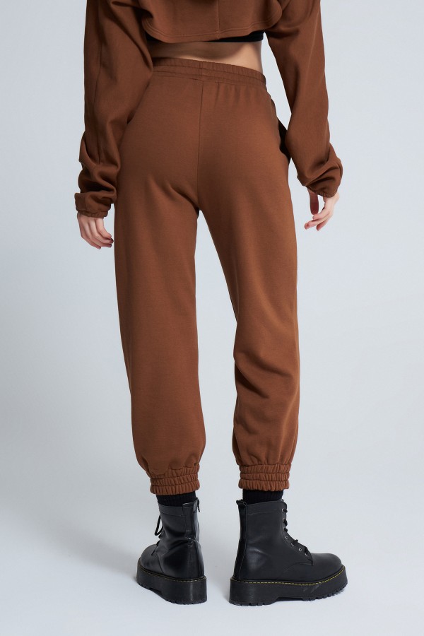  TIRE WAIST DETAILED Sweatpants BROWN - 3