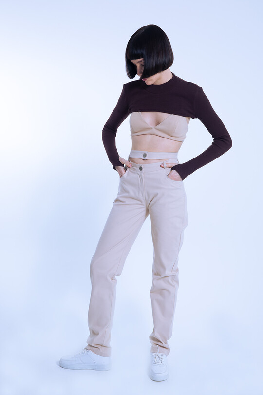 Vizon Double Belt Waist Detail Pants - 2