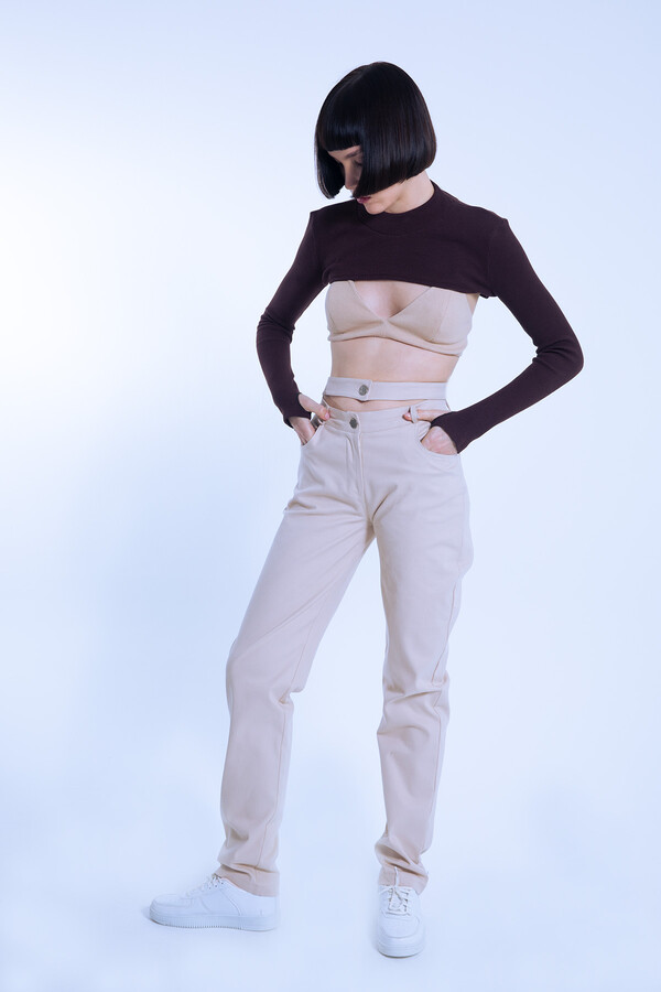 Vizon Double Belt Waist Detail Pants - 2